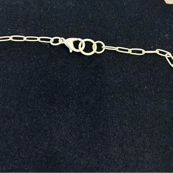 Gold Chain Necklace with Turquoise Pendant - Picture 3 of 5